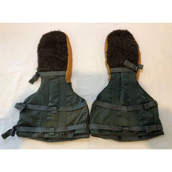 Illinois Glove Co Flyers Insert Mitten Sz medium 100% Wool Leather Military - Picture 2 of 3